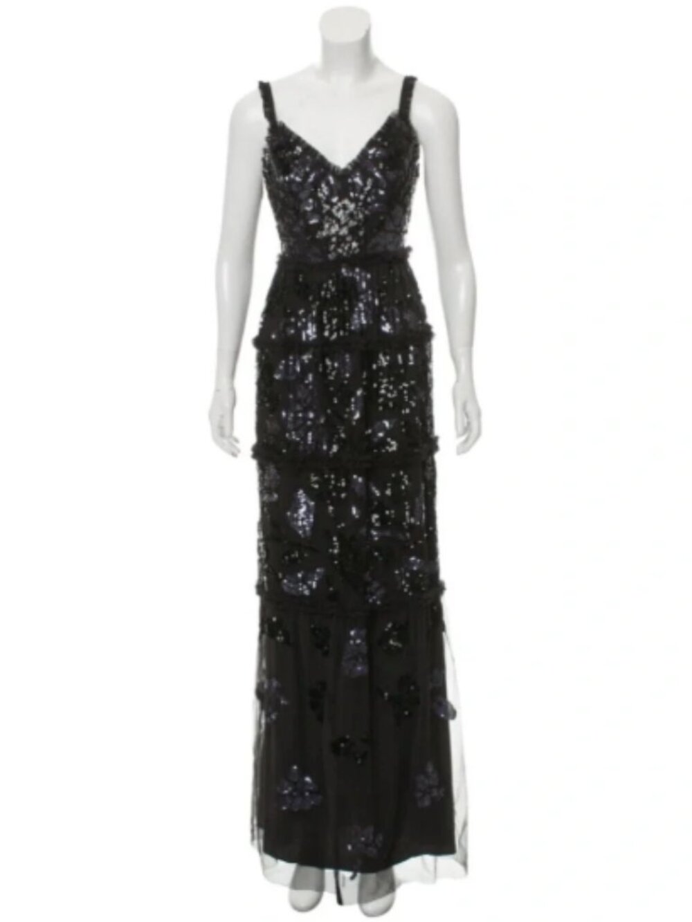 Needle & Thread Black Sequin Dress